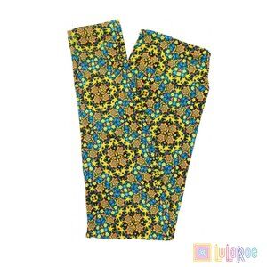 LuLaroe Leggings Spring Kaleidoscope Geometric Ultra Soft OS Yellow Green NEW!